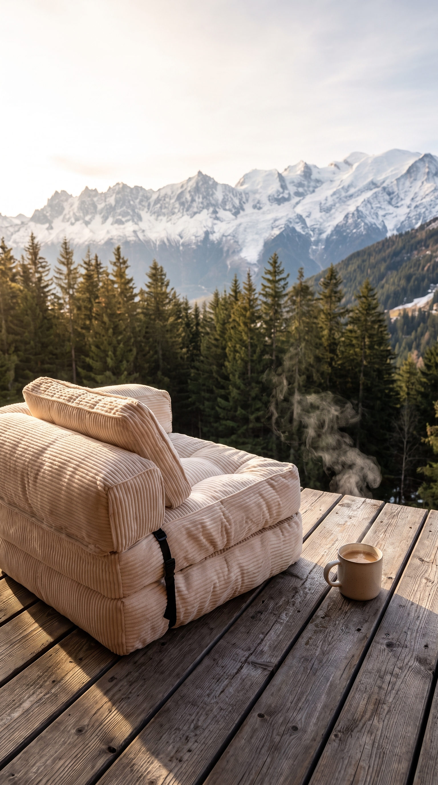 Le Nomi - Fauteuil / Lit Convertible Pliable en Velours Côtelé