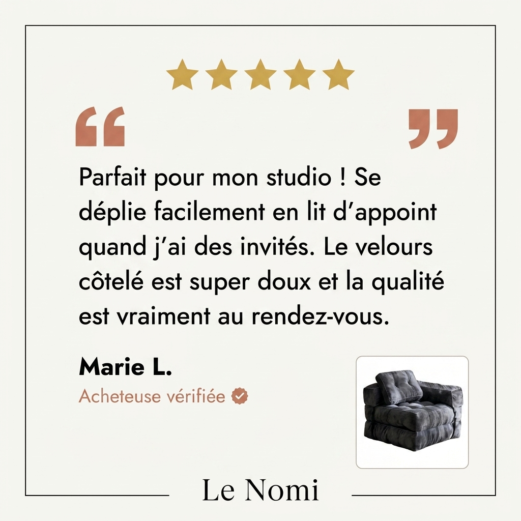 Le Nomi - Avis client 5 etoiles Marie L. acheteuse verifiee