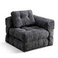 Le Nomi - Fauteuil convertible de sol velours cotele gris anthracite