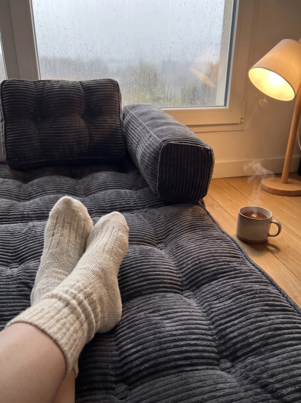 Le Nomi - Fauteuil / Lit Convertible Pliable en Velours Côtelé